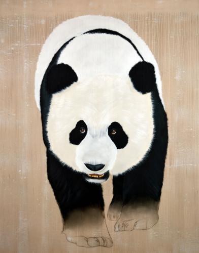  panda giant ailuropoda melanoleuca threatened endangered extinction Thierry Bisch Contemporary painter animals painting art decoration nature biodiversity conservation